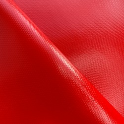Ткань ПВХ 600 гр/м2 плотная, Красный (Ширина 150см), на отрез  в Южно-Сахалинске