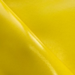 Ткань ПВХ 600 гр/м2 плотная, Жёлтый (Ширина 150см), на отрез  в Южно-Сахалинске