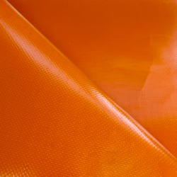 Ткань ПВХ 450 гр/м2, Оранжевый (Ширина 160см), на отрез  в Южно-Сахалинске