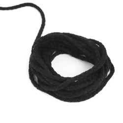 Шнур для одежды тип 2,  Чёрный (плетено-вязаный/полиэфир)  в Южно-Сахалинске