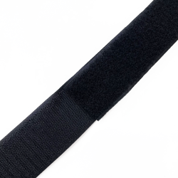 Контактная лента 40мм (38мм) цвет Черный (велькро-липучка, на отрез)  в Южно-Сахалинске